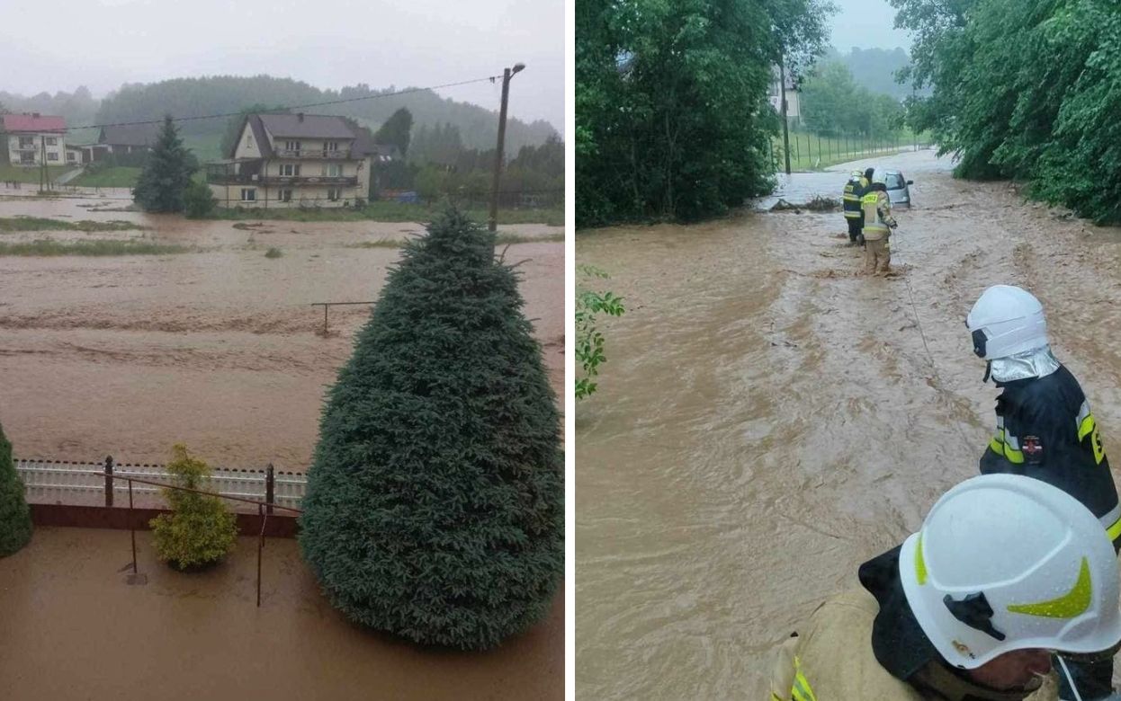 Powódź błyskawiczna w Małopolsce. "Strażacy nie mogą dojechać do zalanych domów"