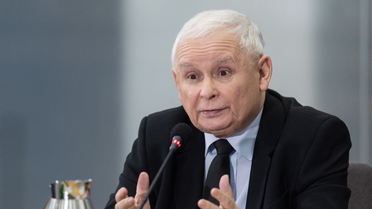 Jaroslaw Kaczynski, the leader of Law and Justice (PiS), is testifying in front of the parliamentary committee investigating the alleged use of Pegasus spyware by the previous PiS government, in Warsaw, Poland, on March 15, 2024. (Photo by Foto Olimpik/NurPhoto via Getty Images)