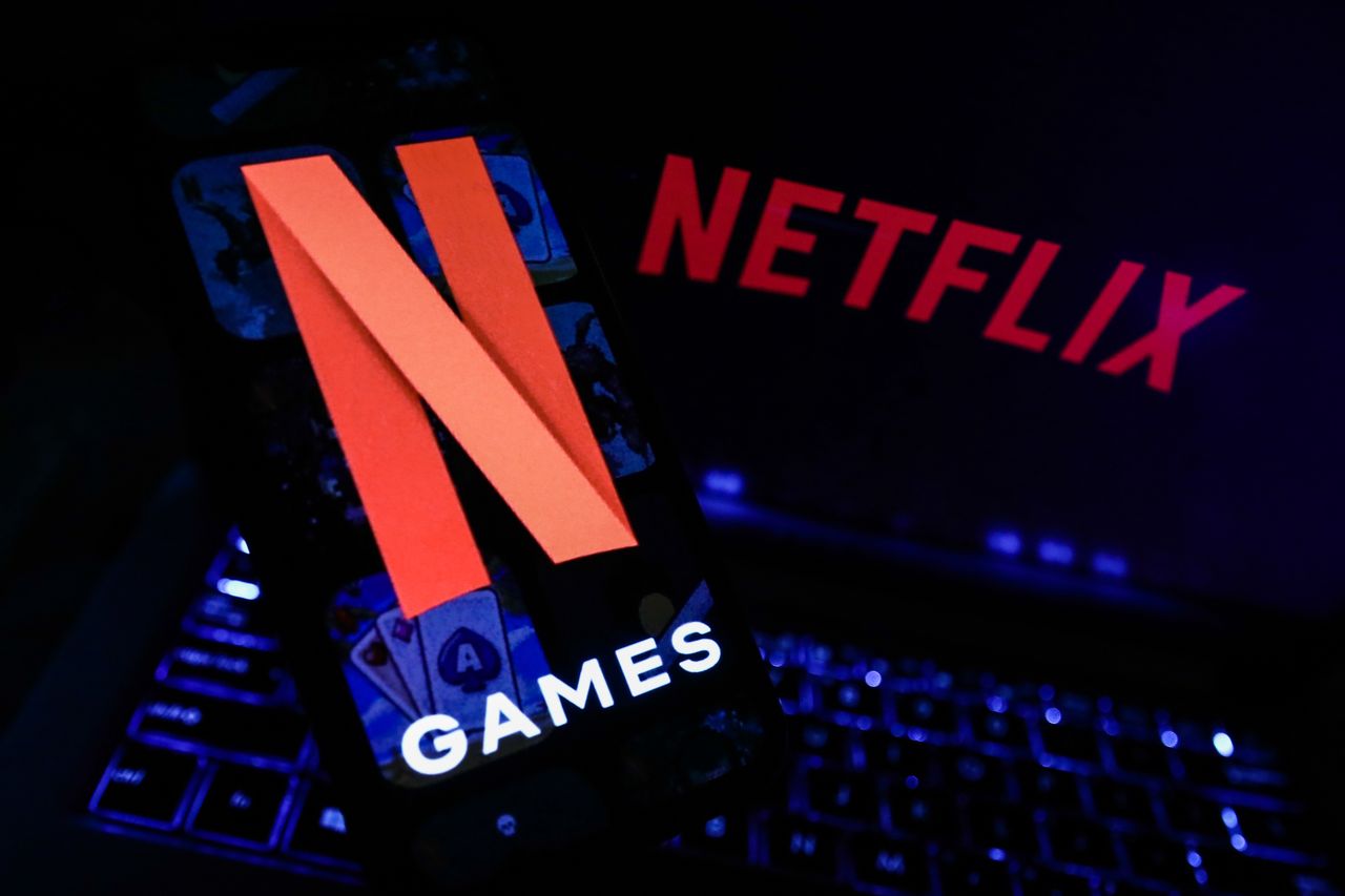 Netflix Games logo, November 4, 2021. (Photo by Jakub Porzycki/NurPhoto via Getty Images)
