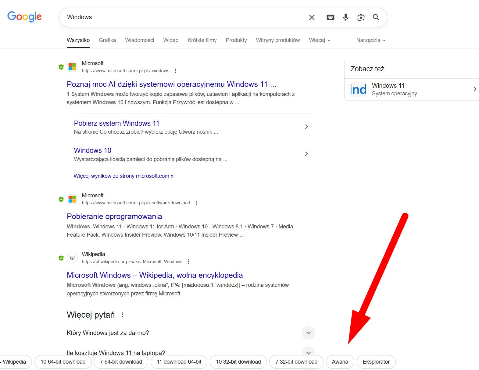 Dziwna lokalizacja fraz w Google
