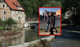 Pokazano wideo z prezydentem. Przyjechał na tereny powodziowe