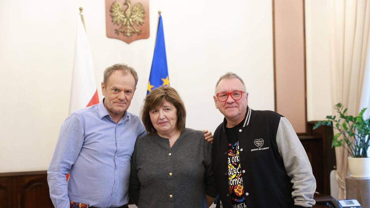Donald Tusk przyjął w swoim biurze szefów WOŚP, Lidię i Jerzego Owsiaków
