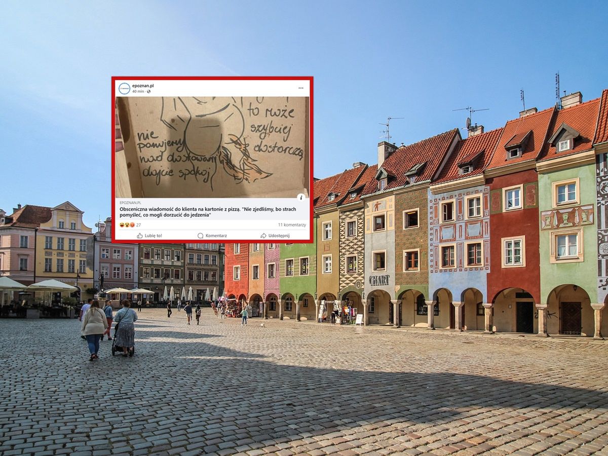 Poznaniak oburzony. Wulgarne napisy i rysunki na pudełku od pizzy