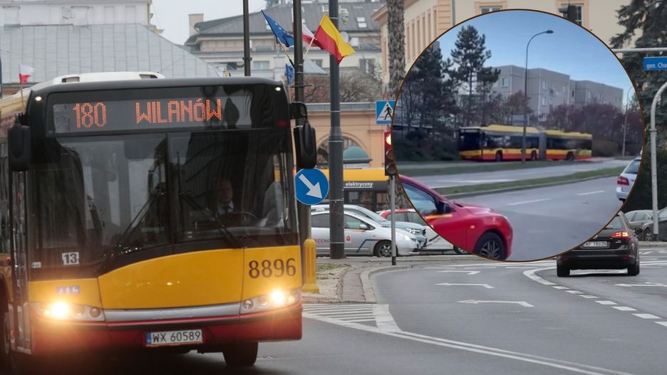 Kierowca pomylił trasy. Zawrócił jadąc przez chodnik dla pieszych