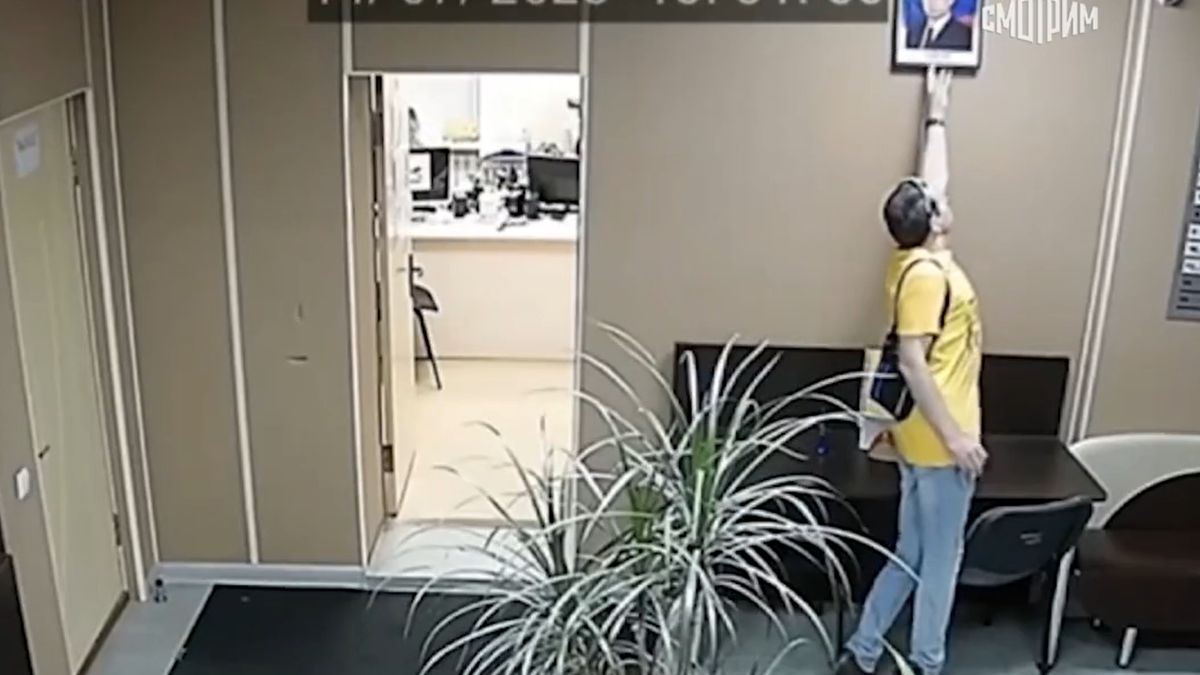 Tak wyglądał człowiek, który ukradł portret Władimira Putina w Pierwouralsku