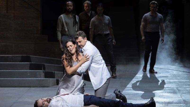 Adam Palka (Komandor), Federica Lombardi (Donna Anna) i Ben Bliss (Don Ottavio) w „Don Giovannim" © Ken Howard/ Met Opera
