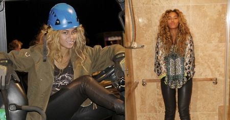 Beyonce... w kasku i pod prysznicem! (ZDJĘCIA)