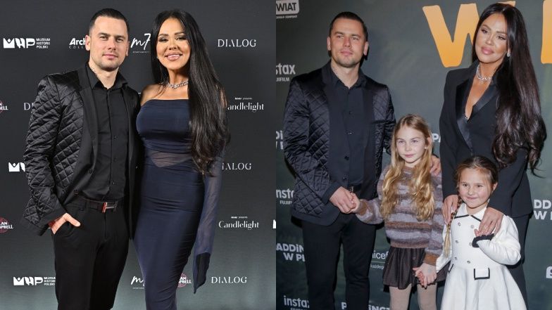 Sylwia Bomba z Grzegorzem Collinsem na premierach filmowych