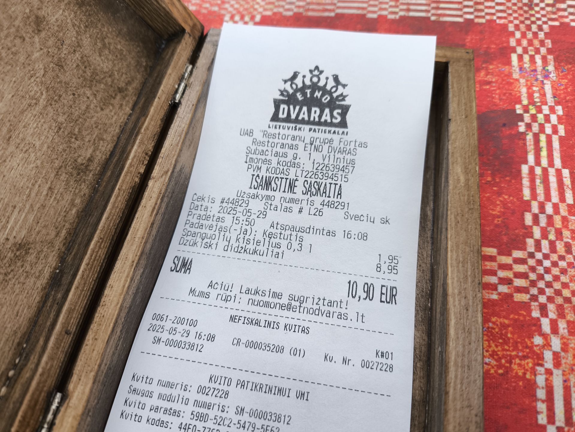 Cena za obiad w sercu Wilna