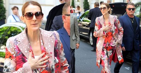 Celine Dion cała w kwiatach pozdrawia fanów w Paryżu (ZDJĘCIA)
