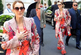 Celine Dion cała w kwiatach pozdrawia fanów w Paryżu (ZDJĘCIA)