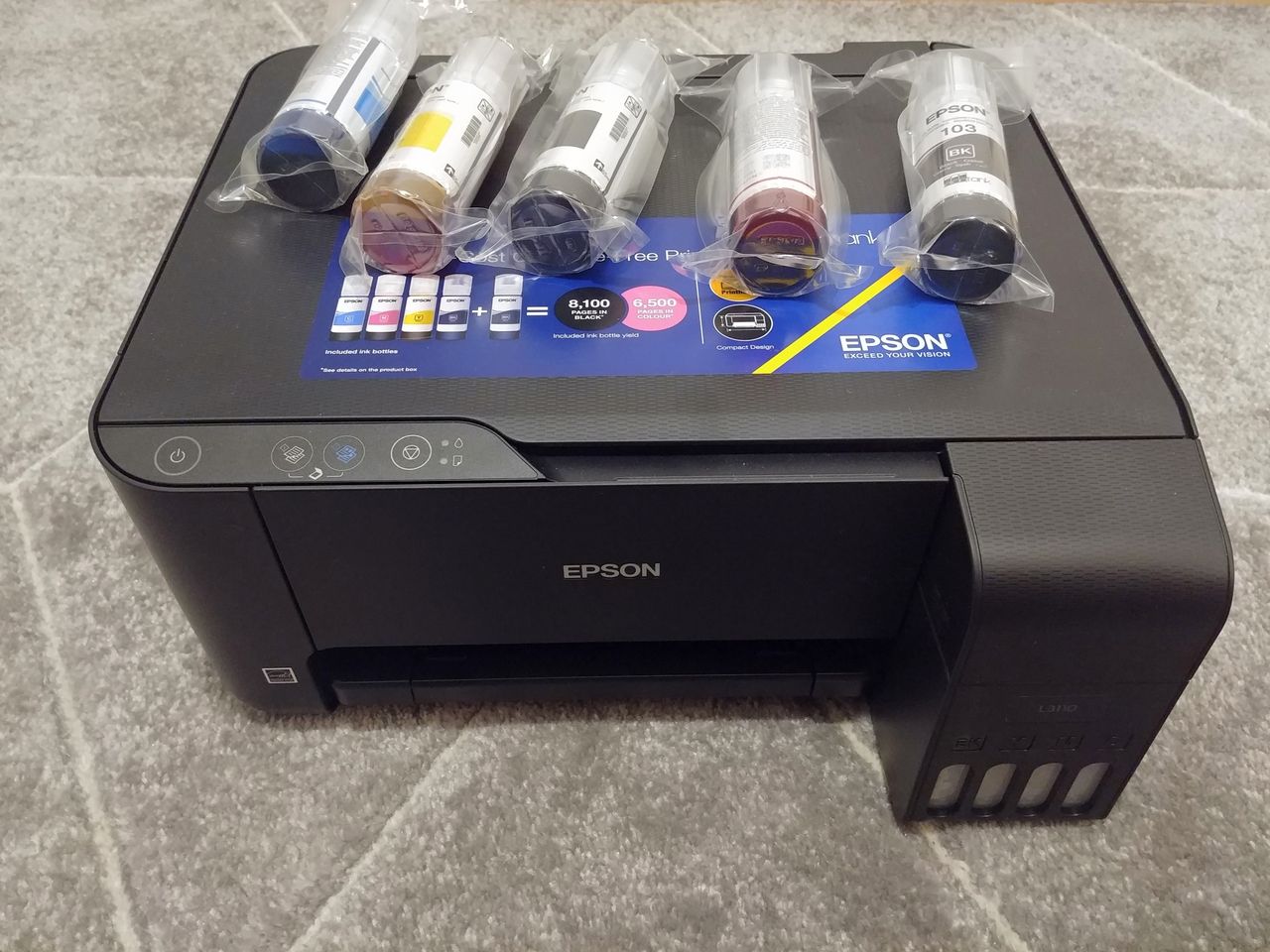 Drukarka Epson EcoTank – napełniamy tusze, analiza w szczegółach (Epson EcoTank L3110)