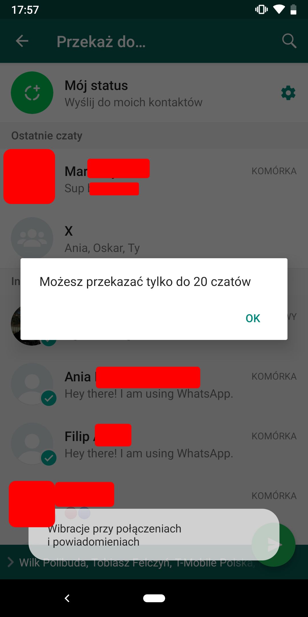 WhatsApp – nowy limit będzie wynosił maksymalnie 5 czatów.