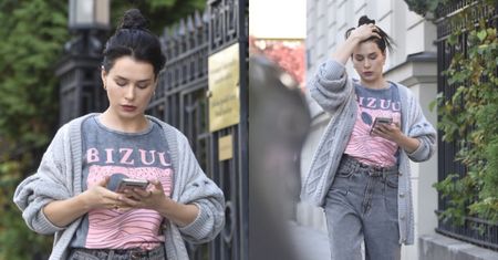 Zapracowana Anna-Maria Sieklucka mknie warszawską ulicą po powrocie z planu "365 dni" (ZDJĘCIA)