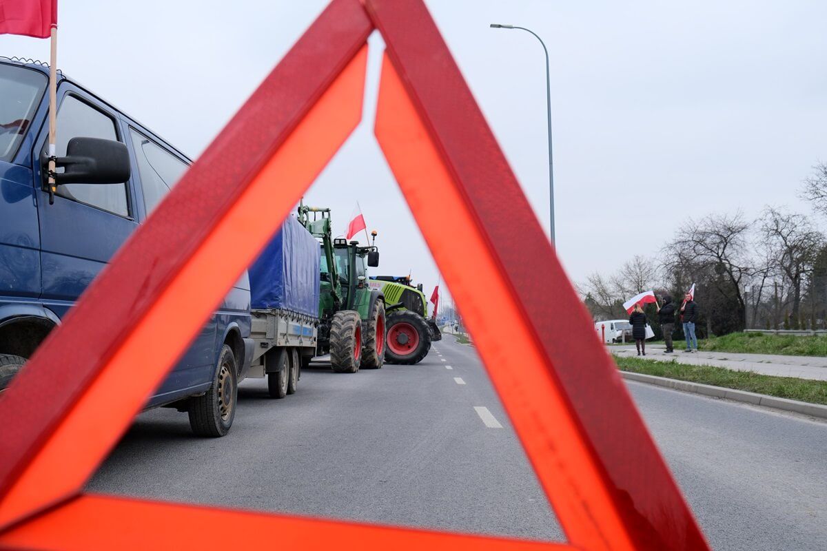 Protest rolników w Lublinie na ul. Abramowickiej