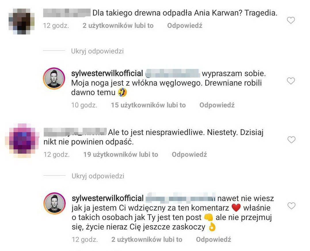 Sylwester Wilk odpowiada na krytyczne komentarze