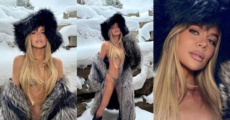 Khloe Kardashian pozuje w bikini za 3 tysiące i wielkim futrze, narażając podrasowane chirurgicznie wdzięki na ODMROŻENIE (ZDJĘCIA)