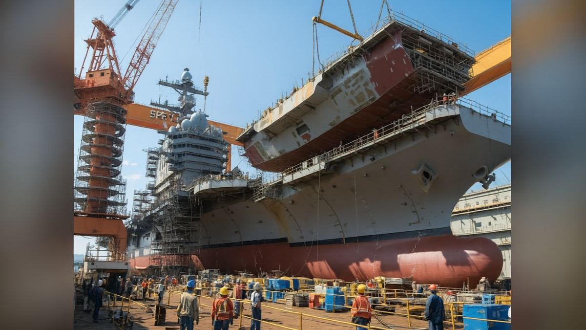 Montaż modułu na przyszłym atomowym USS John F. Kennedy