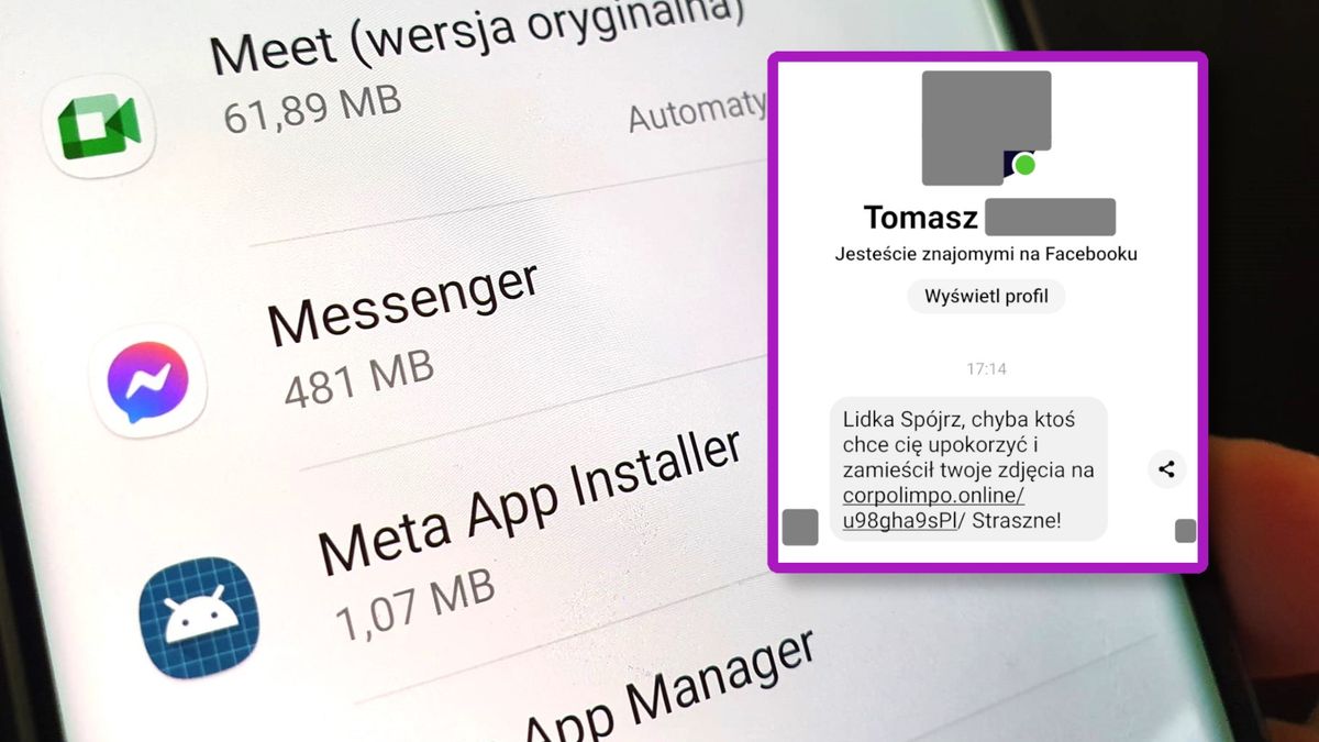 Wiadomość od "znajomego" na Messengerze