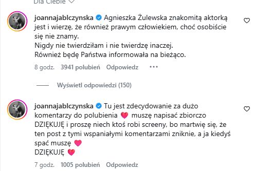 Jabłczyńska odpowiedziała Grocholi