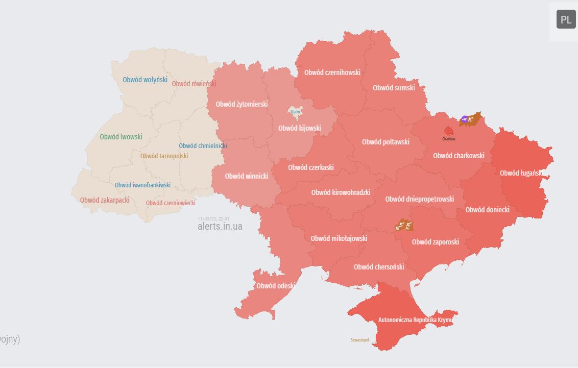 Aktualna mapa alertów