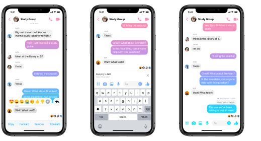 Messenger z możliwością cytowania wiadomości w odpowiedzi