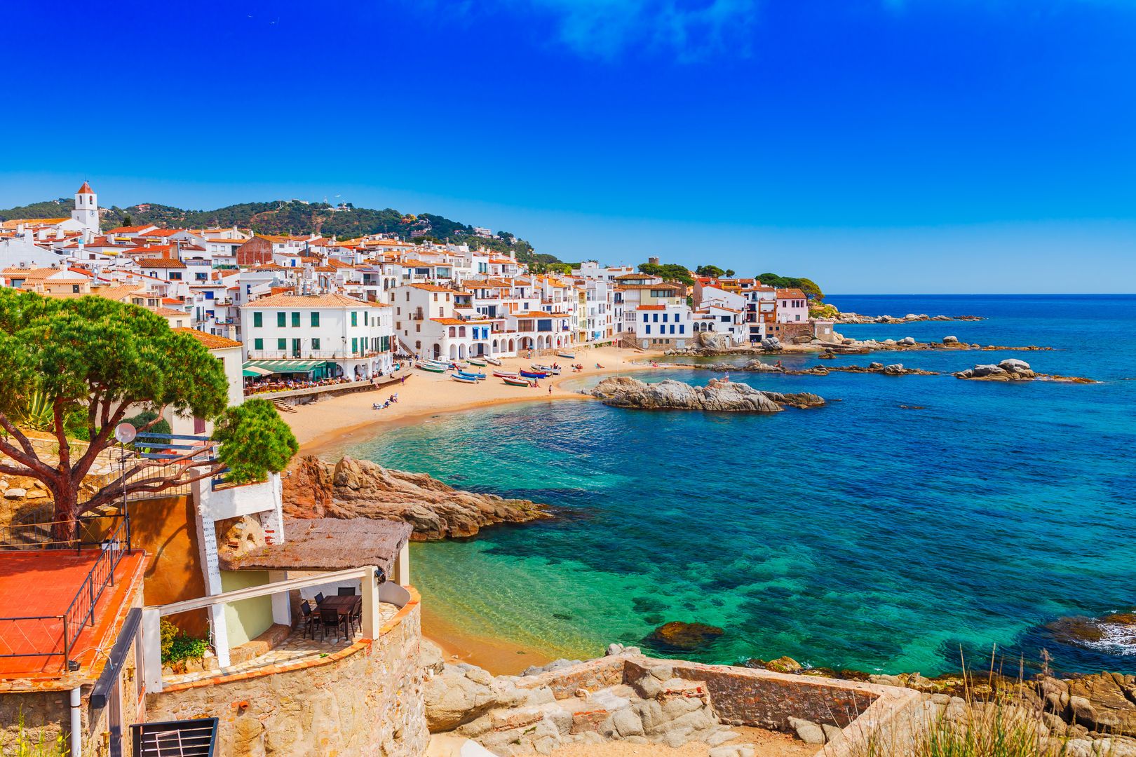 Sea landscape with Calella de Palafrugell, Catalonia, Spain near of Barcelona. Scenic fisherman village with nice sand beach and clear blue water in nice bay. Famous tourist destination in Costa Brava
Sea landscape with Calella de Palafrugell, Catalonia, Spain near of Barcelona. Scenic fisherman village with nice sand beach and clear blue water in nice bay. Famous tourist destination in Costa Brava
architecture, barcelona, beach, beautiful, brava, calella, catalonia, cataluna, catalunya, clear, coast, costa, de, destination, europe, famous, gerona, girona, historic, holiday, house, landmark, landscape, maresme, mediterranean, palafrugell, platja, playa, sand, scenic, sea, seascape, seaside, spain, spanish, summer, tourism, tourist, town, traditional, travel, tropical, turquoise, vacation, village, water, sights, building, white, shore
