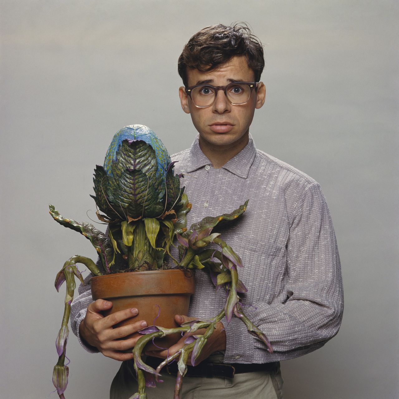 Rick Moranis w filmie "Sklepik z horrorami"