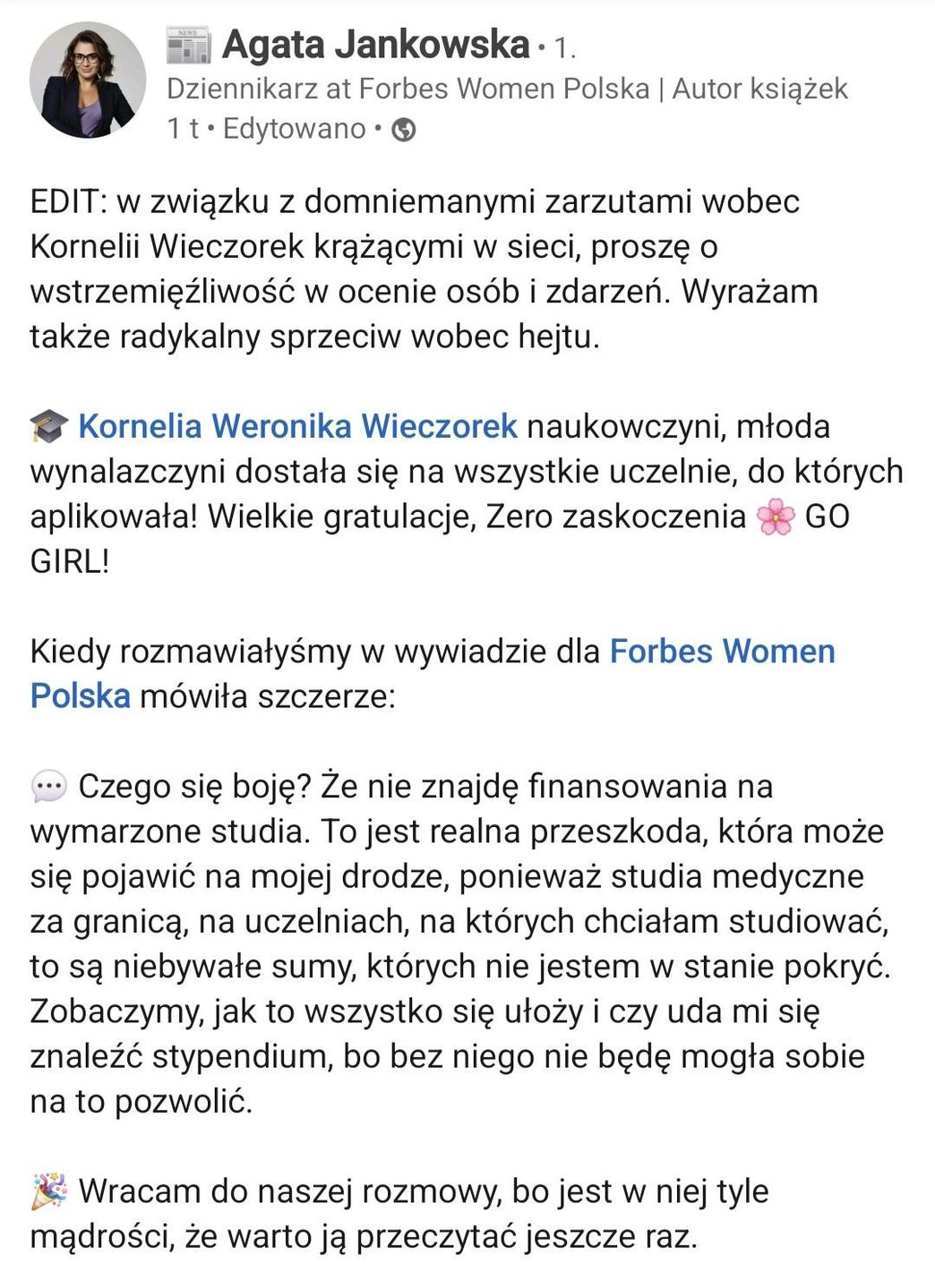 Screen LinkedIn Agata Jankowska