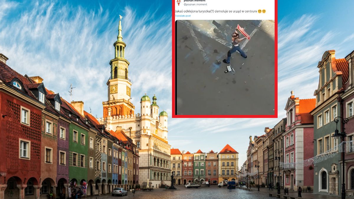 Irracjonalne zachowanie kobiety w centrum Poznania