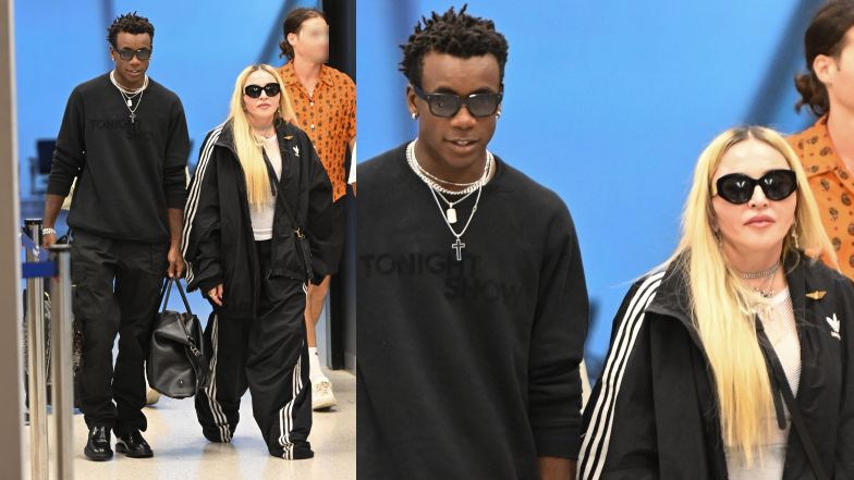 Madonna z synem na lotnisku