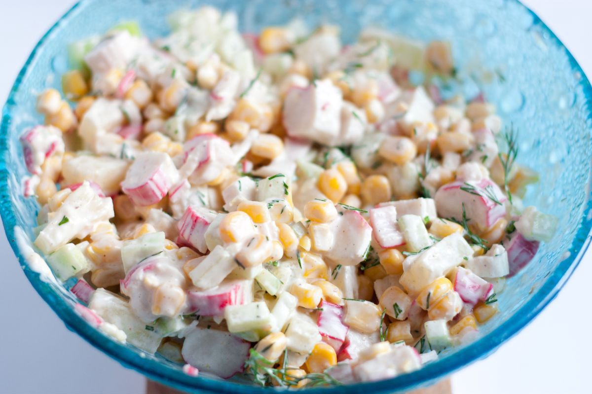 Salad with sticks - Delicacies