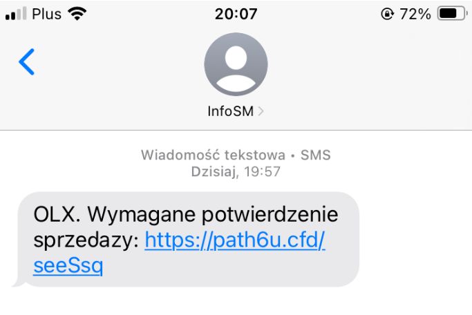 Fałszywy SMS od "InfoSM"