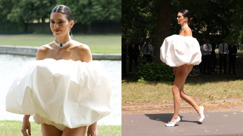 Internauci DRWIĄ ze stylizacji Kendall Jenner na pokazie Jacquemusa: "Gdyby noszenie pieluch było MODĄ..." (FOTO)