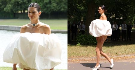 Internauci DRWIĄ ze stylizacji Kendall Jenner na pokazie Jacquemusa: "Gdyby noszenie pieluch było MODĄ..." (FOTO)