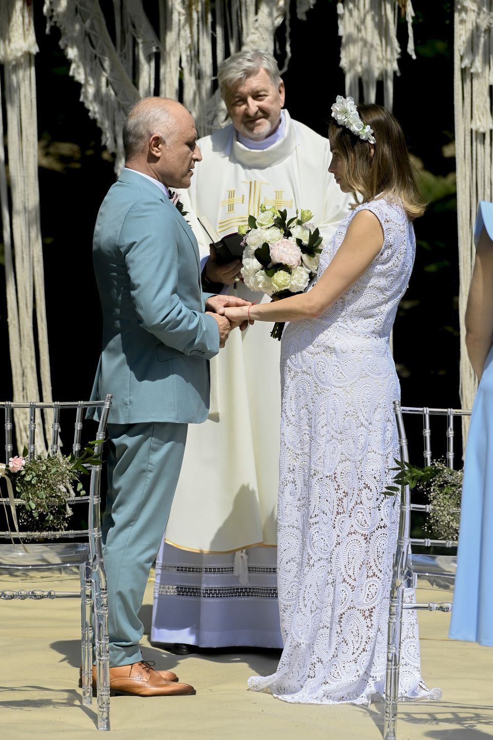 Weronika Książkiewicz na planie serialu "Leśniczówka"