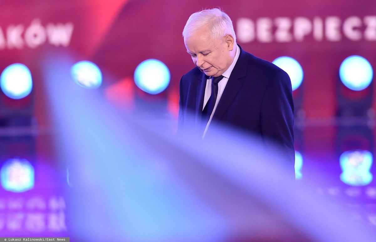 Jarosław Kaczyński podczas konwencji PiS w Katowicach