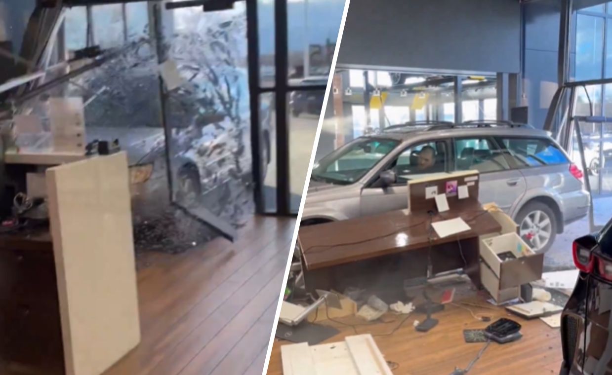 Dissatisfied driver crashes dealership after refund refusal