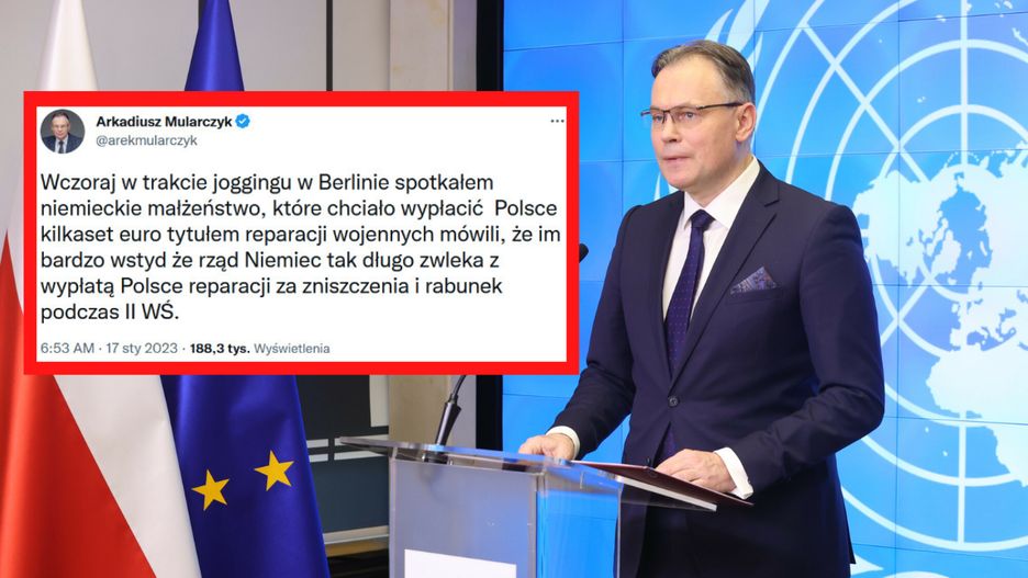 Wiceminister spraw zagranicznych zakpił na Twitterze z kanclerza Niemiec