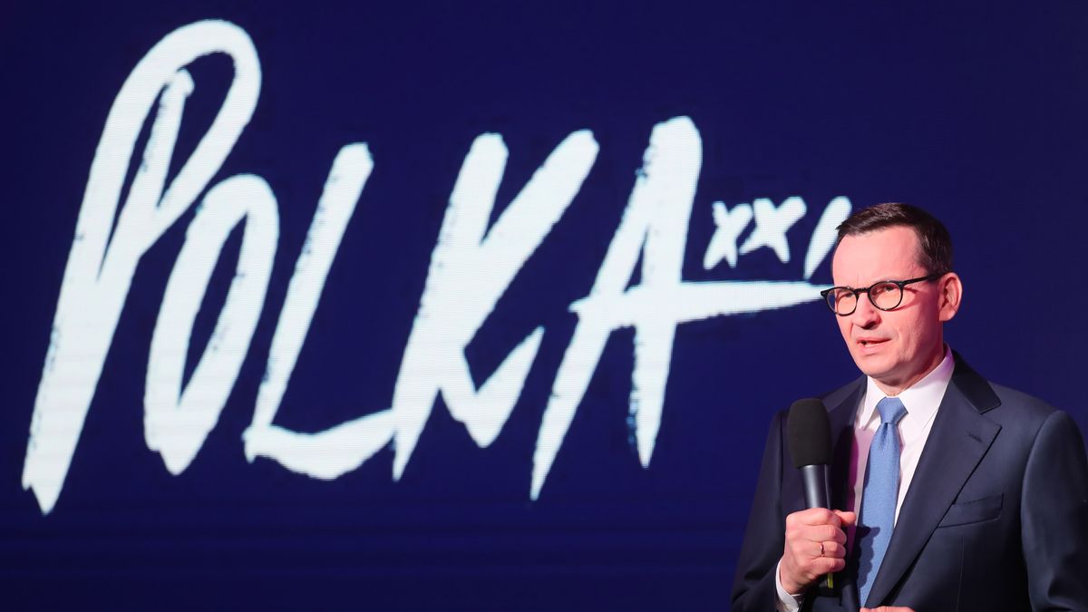 Warszawa, 08.03.2023. Premier Mateusz Morawiecki podczas konferencji "Polka XXI wieku" w stołecznym Hotelu Regent, 8 bm. (mr) PAP/Paweł Supernak