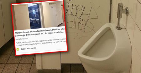 Dyrektor zdemontował drzwi od toalety w szkole. Wszystko przez wyzwiska?