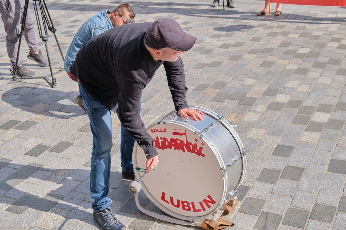 Protest pracowników MOPR-u Lublin 23 czerwca