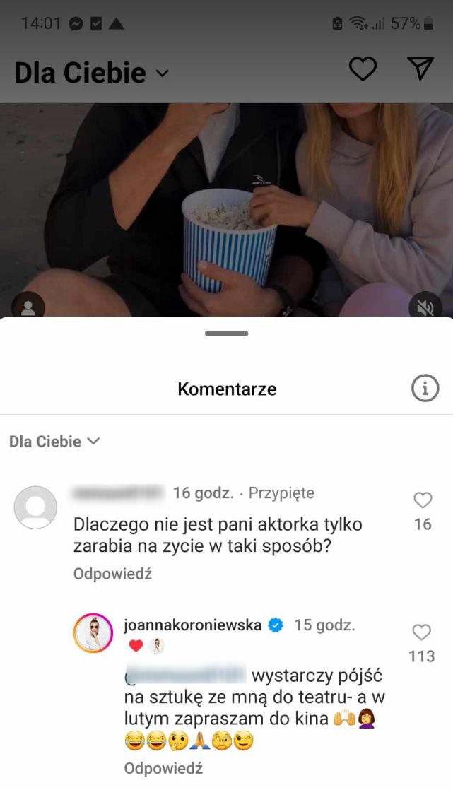 Joanna Koroniewska odpowiada na zaczepkę "fana"