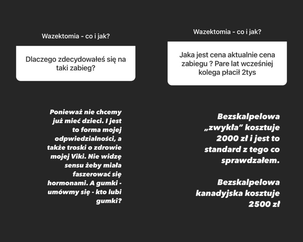 Ekskluzywny Menel o wazektomii