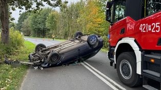 Lubuskie: Pijany kierowca dachował osobowym audi