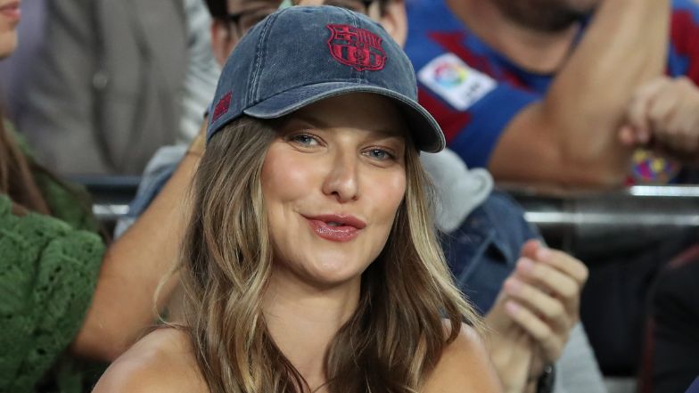 Anna Lewandowska kibicuje Robertowi w czapce FC Barcelona
