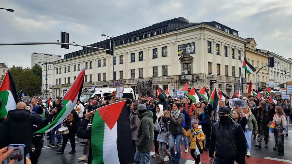 Demonstracja propalestyńska w Warszawie