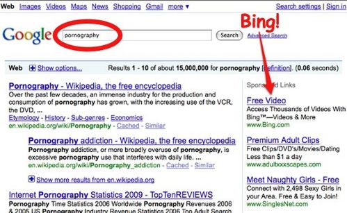 Bing jest najlepszą wyszukiwarką porno