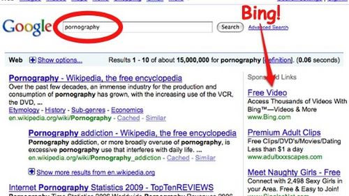 Bing jest najlepszą wyszukiwarką porno 1