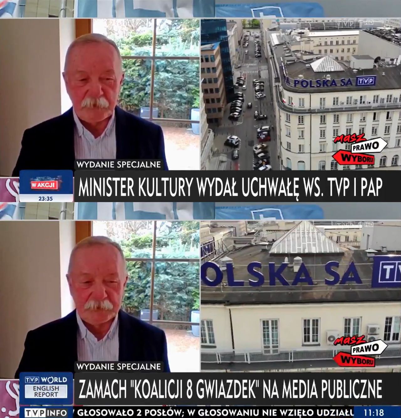 Ostatni "pasek" TVP Info zniknął po sekundzie